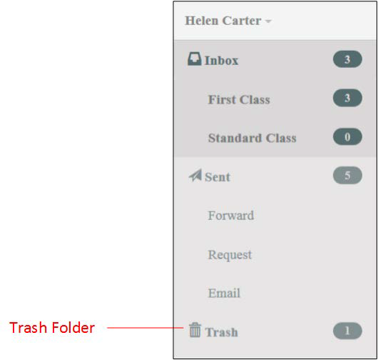 end-user-selecting-mail-in-the-trash-folder-eco-mail